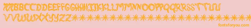 RambutKusut Font – Orange Fonts on Pink Background