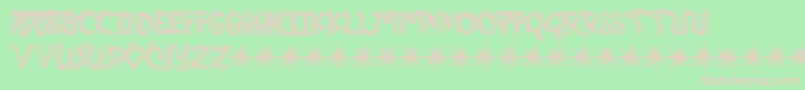 RambutKusut-fontti – vaaleanpunaiset fontit vihreällä taustalla