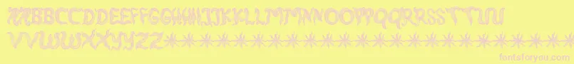 RambutKusut Font – Pink Fonts on Yellow Background