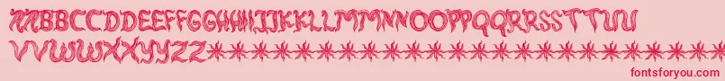 RambutKusut Font – Red Fonts on Pink Background