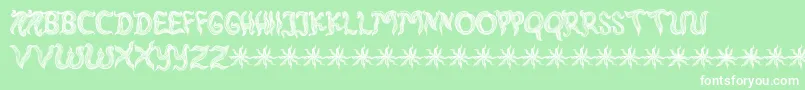 fuente RambutKusut – Fuentes Blancas Sobre Fondo Verde