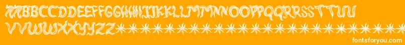 RambutKusut Font – White Fonts on Orange Background