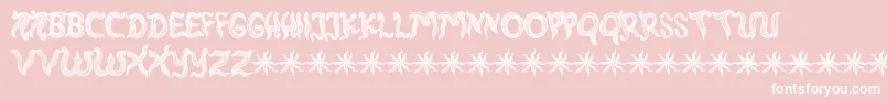 Шрифт RambutKusut – белые шрифты на розовом фоне
