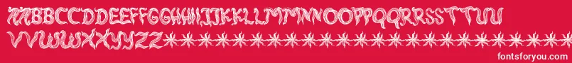 Шрифт RambutKusut – белые шрифты на красном фоне