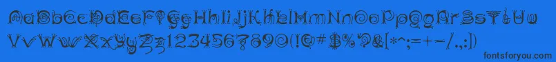 AnthertonCloister Font – Black Fonts on Blue Background