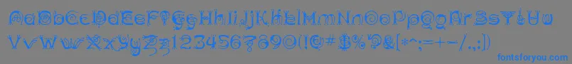 AnthertonCloister-Schriftart – Blaue Schriften auf grauem Hintergrund