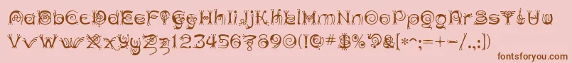 AnthertonCloister Font – Brown Fonts on Pink Background