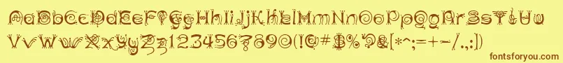 AnthertonCloister Font – Brown Fonts on Yellow Background