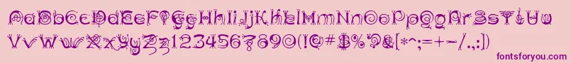 AnthertonCloister Font – Purple Fonts on Pink Background