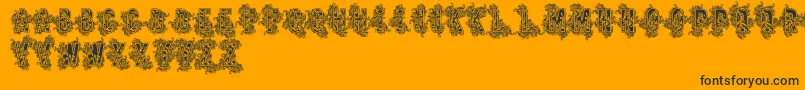 Vtks Beauty-Schriftart – Schwarze Schriften auf orangefarbenem Hintergrund