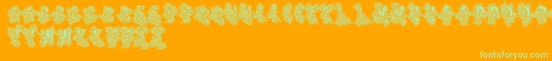 Vtks Beauty Font – Green Fonts on Orange Background