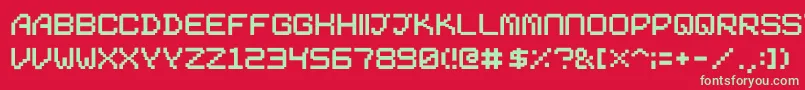 フォント01Digit2000 – 赤い背景に緑の文字