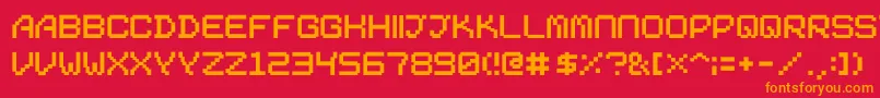 01Digit2000 Font – Orange Fonts on Red Background