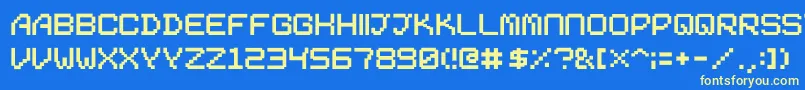 01Digit2000 Font – Yellow Fonts on Blue Background