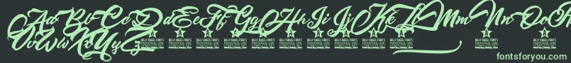 Altamontepersonaluse-fontti – vihreät fontit mustalla taustalla