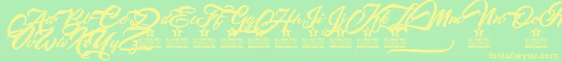 Altamontepersonaluse Font – Yellow Fonts on Green Background