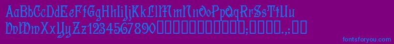 フォントDescantTM – 紫色の背景に青い文字