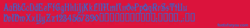 DescantTM Font – Blue Fonts on Red Background