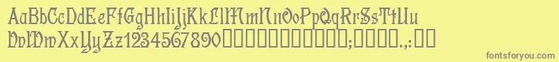 フォントDescantTM – 黄色の背景に灰色の文字