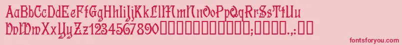 DescantTM Font – Red Fonts on Pink Background