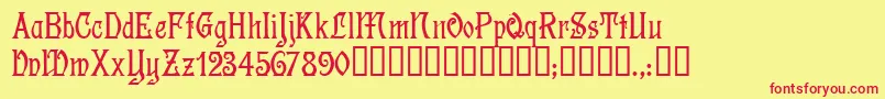 DescantTM Font – Red Fonts on Yellow Background