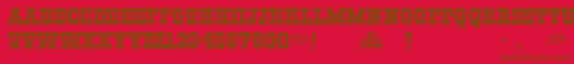Riogrande-Schriftart – Braune Schriften auf rotem Hintergrund