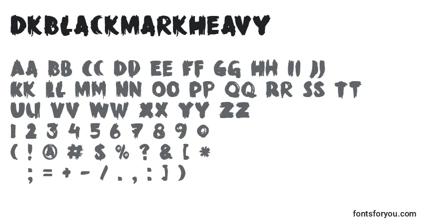 A fonte DkBlackMarkHeavy – alfabeto, números, caracteres especiais