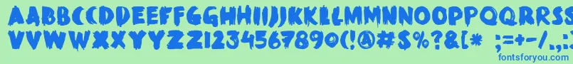 DkBlackMarkHeavy Font – Blue Fonts on Green Background