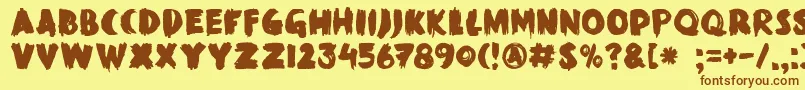 DkBlackMarkHeavy Font – Brown Fonts on Yellow Background