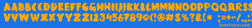 DkBlackMarkHeavy Font – Orange Fonts on Blue Background