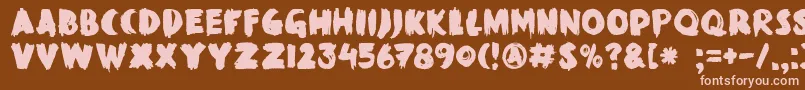 DkBlackMarkHeavy Font – Pink Fonts on Brown Background