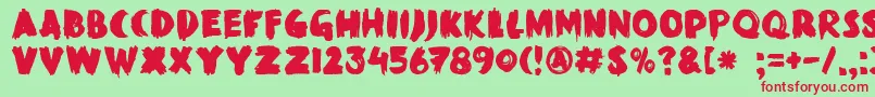 DkBlackMarkHeavy Font – Red Fonts on Green Background