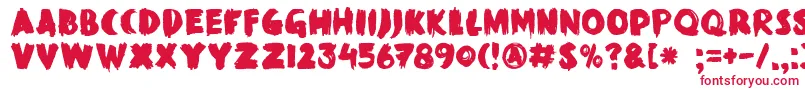 DkBlackMarkHeavy Font – Red Fonts on White Background