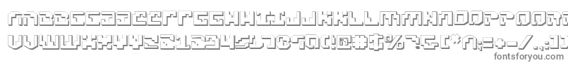 Xenophobia3D-fontti – harmaat kirjasimet valkoisella taustalla