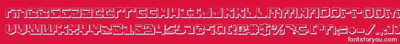 Xenophobia3D-Schriftart – Weiße Schriften auf rotem Hintergrund