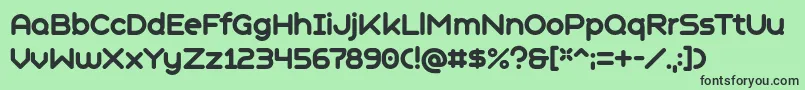 GeometrySoftProBoldN-fontti – mustat fontit vihreällä taustalla