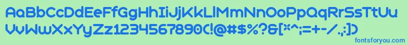 GeometrySoftProBoldN Font – Blue Fonts on Green Background