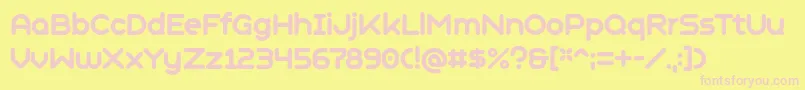 GeometrySoftProBoldN Font – Pink Fonts on Yellow Background