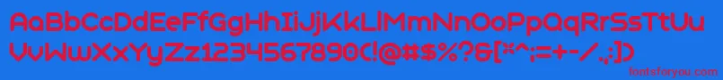GeometrySoftProBoldN Font – Red Fonts on Blue Background