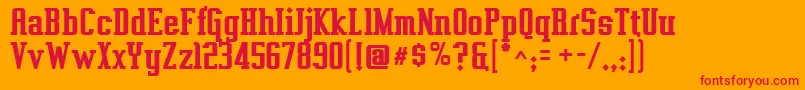 VahikaBold Font – Red Fonts on Orange Background