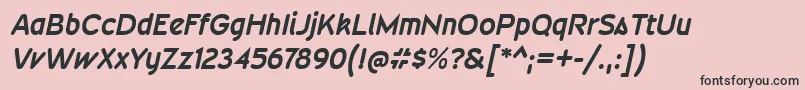 フォントWevlirgBolditalic – ピンクの背景に黒い文字