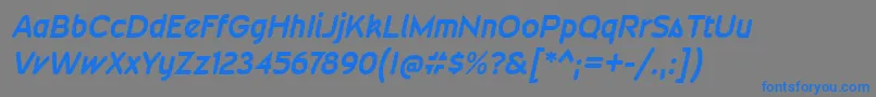WevlirgBolditalic-Schriftart – Blaue Schriften auf grauem Hintergrund