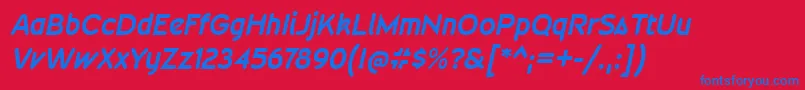 WevlirgBolditalic Font – Blue Fonts on Red Background