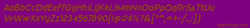 Шрифт WevlirgBolditalic – коричневые шрифты на фиолетовом фоне