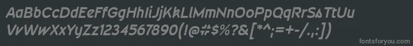 フォントWevlirgBolditalic – 黒い背景に灰色の文字
