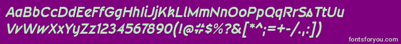 WevlirgBolditalic Font – Green Fonts on Purple Background