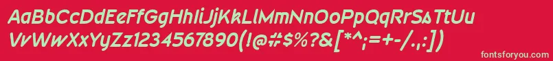 WevlirgBolditalic Font – Green Fonts on Red Background