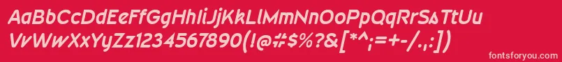 WevlirgBolditalic Font – Pink Fonts on Red Background