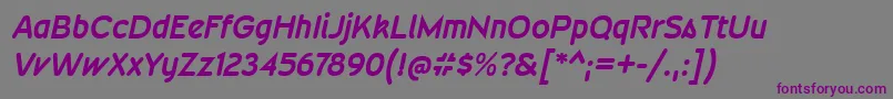 Шрифт WevlirgBolditalic – фиолетовые шрифты на сером фоне