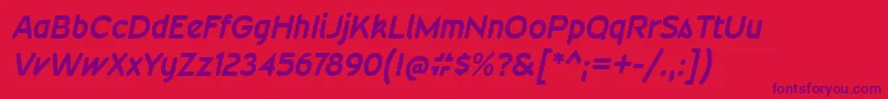 WevlirgBolditalic-Schriftart – Violette Schriften auf rotem Hintergrund